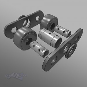 Roller Chain Link exploded view technical Illustration 3D rendering animation