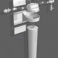 Filter Exploded View monochrome 3D model rendering