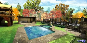 Architectural Exterior Watercolor Rendering illustration