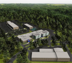 3D site plan birds eye rendering technical illustration